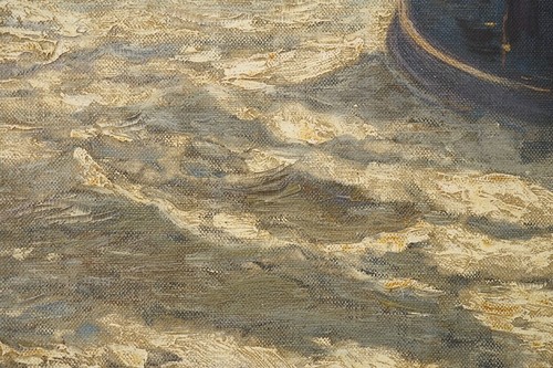 Hamburg Hafen am Abend Herbert Kuron 1888 Impressionist  - Bild 5 von 10