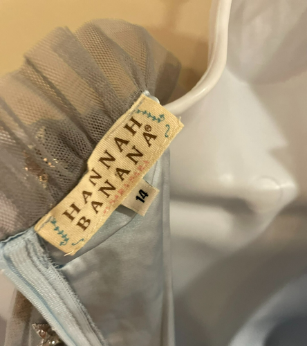 Hannah Banana Girls Party Dress Tulle Party Occassion 14 Years Blue Mesh Overlay - Picture 9 of 9