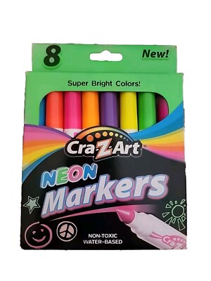 Cra-Z-art Neon Broadline Markers 8 Count (10112) Assorted Non