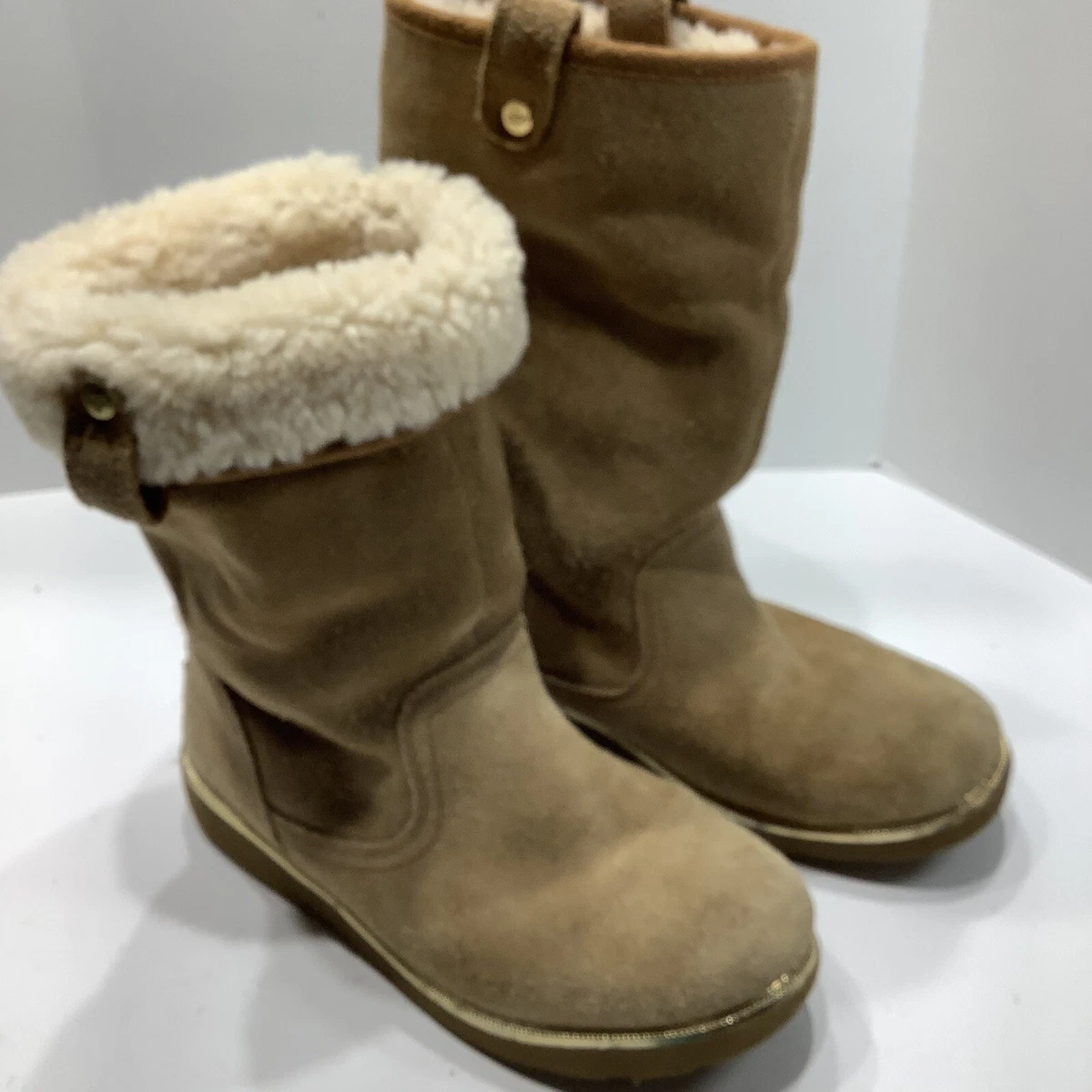 UGG Australia K Callie Women's Tan/Gold Boots Size 3M 1005123K