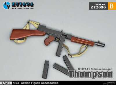 1/6 M1928A1 Thompson Submachine Tommy Gun Model for 12