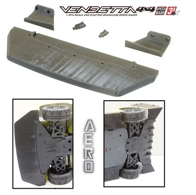 Front Splitter & Rear Aero Winglets Upgrade for Arrma Vendetta 3S BLX 100+ MPH