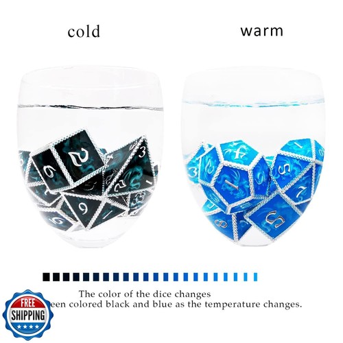 HAOMEJA Color Changing Temperature Metal Dragons DND dice Set DandD dice Set - Picture 4 of 5