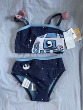 NEW Disney Parks Star Wars R2-D2 Droid Girls Size 4 Swimsuit Set in White Blue
