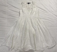 French Connection Women’s Side Zip White Dress Lined Cotton Size US 8