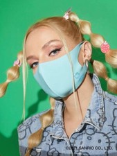 New Set Of 3 Hello Kitty X Shein Blue Soft Face Masks