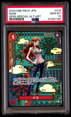 PSA 10 Gem Mint Nami OP05-016 Awakening New Era Alt Art Japanese