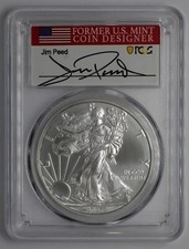 2021 $1 American Silver Eagle T-1 Emergency Issue FDOI Jim Peed Label PCGS MS70