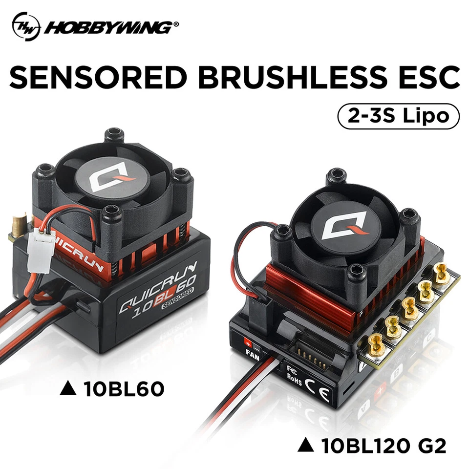 Hobbywing QUICRUN 10BL 120A G2 /10BL60 60A Sensored Brushless ESC for 1/10 Car - Image 3 of 4