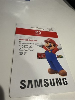 Nintendo Switch 2 Micro SD Express Card 256GB MARIO Edition Samsung New Sealed 