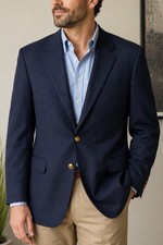 Hart Schaffner Marx Gold Trumpeter Navy Blue Wool Blazer Tailored for Nordstom