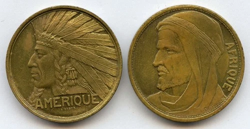 France International Colonial Exhibition Paris 1931 Medals 2x32mm 40gr !!!