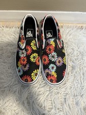 Vans Classic Slip On Peace Floral Black men 5 women's 6.5