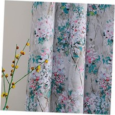 Floral Curtains 84 inches Long 2 Panels 52"W x 84"L Pack of 2 A-green  Pink