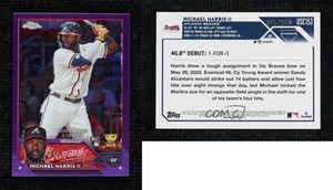 2023 Topps Chrome Update Debut Purple Refractor /250 Michael Harris II Rookie RC