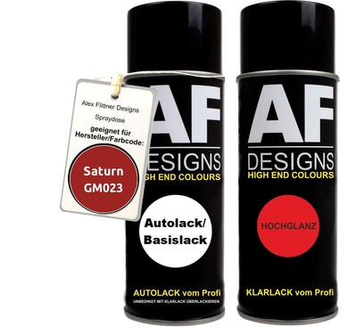 Autolack Spraydose Set  Saturn GM023 Vibrant Red Metallic Basislack Klarlack Spr