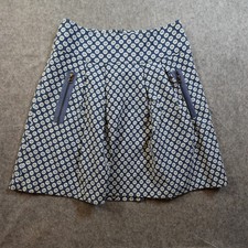 Anthropologie Skirt Womens 4 Blue White Pleated Mini Maeve Fourth Street Swing