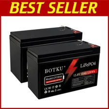 2-Pack 12V 10Ah Lithium Battery for Solar & Off-Grid
