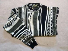 Tosani Sweater L | Monochrome 3D Knit Coogi Style