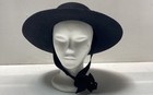 Bagtazo Black Solid Wool Wide Brim Hat Size Medium — photo 1