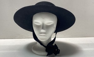 Bagtazo Black Solid Wool Wide Brim Hat Size Medium