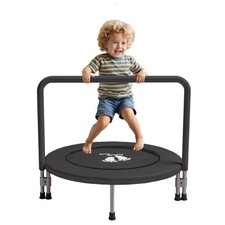 36" Trampoline for Ages 1-6 with Thick Safety Pad Adjustable Foam Handle Easy...