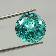 Natural Flawless 6.80 Ct Green Parti Ceylon Sapphire Round Cut Loose Gemstone