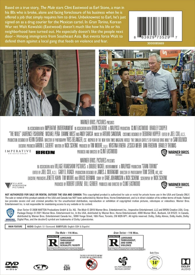 The Mule / Gran Torino DVD  NEW Foto 4 de 4