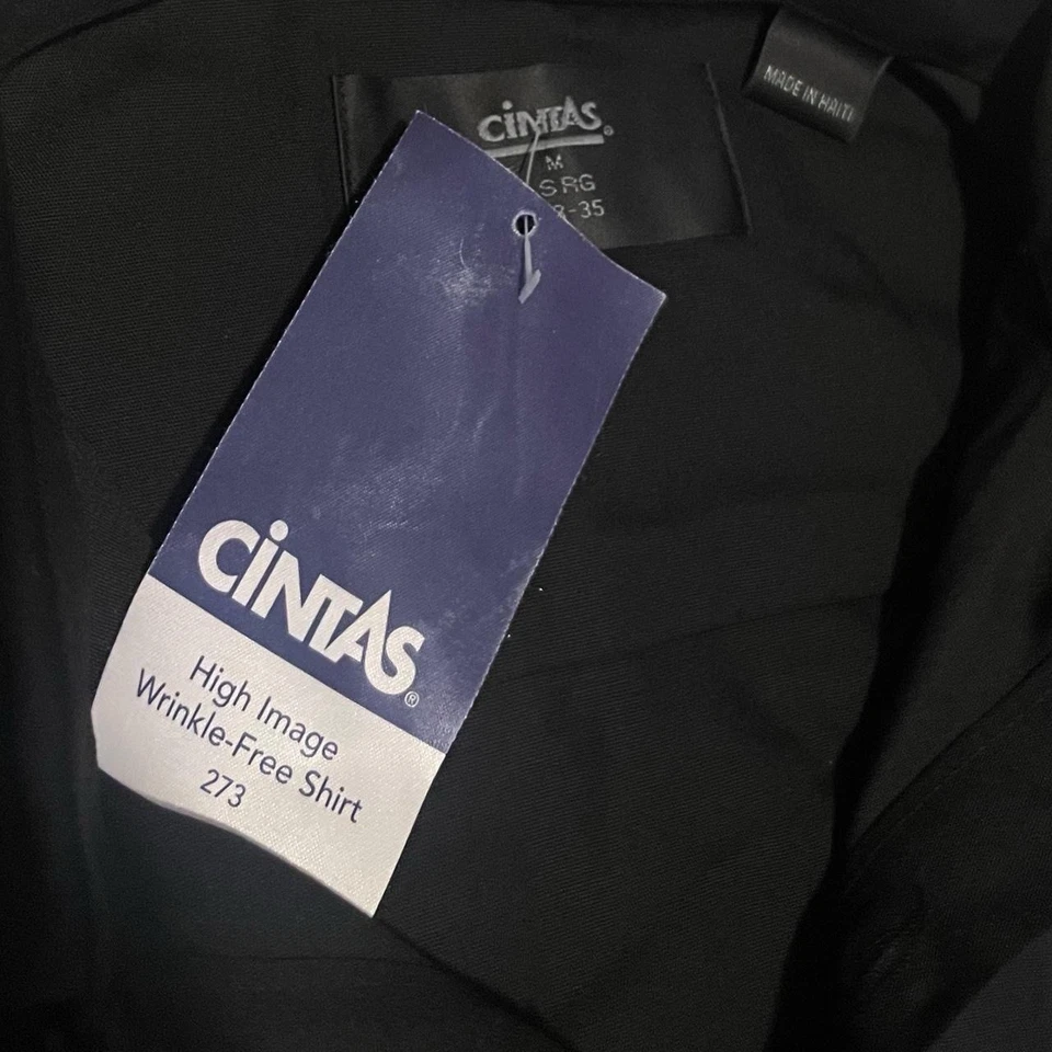 Camisa Cintas Alta Imagen Sin Arrugas Negra Preppy Vestido Botón Manga Larga Talla M Foto 4 de 4