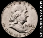 1952 Silver Franklin Half Dollar - Scarce  Better Date  No Reserve  #i1655