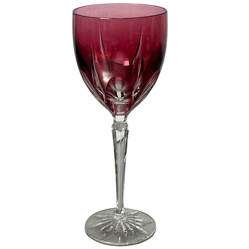 Gorham Clermont Ruby Red Cut To Clear Tall Stemmed Wine Glass Crystal 8-1/2" - Picture 3 of 6