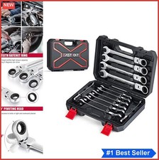 12 Piece Flex Head Ratcheting Wrench Set Metric 8mm To 19mm Chrome Vanadium