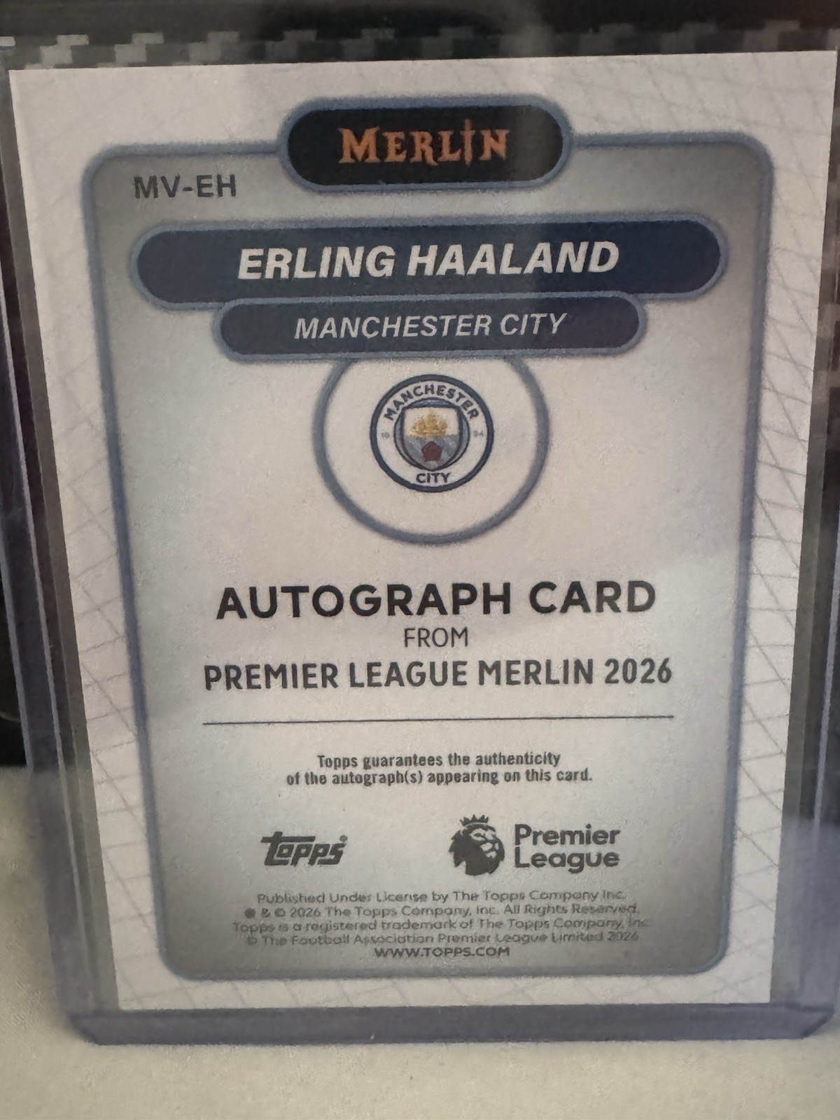 2026 Topps Epl Merlin Erling Haaland Auto /50 #MV-EH view 2
