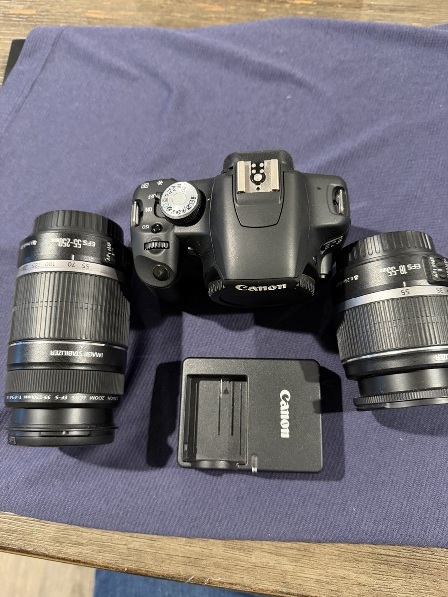 Canon EOS Rebel T1i DSLR Camera Bundle | 18–55mm + 55–250mm Lenses