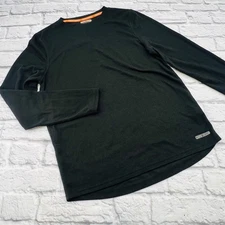 Omniwool Mens Long Sleeve Layering Base Layer Shirt Black Size L Outdoor Hiking