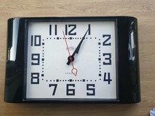 Newgate Metro Diner Style Black Glossy Wall Clock 45cm X 26cm In Vgc