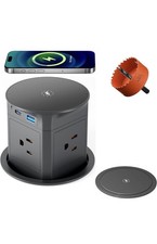 4 Outlet Power Strip with 15W Wireless Charger, USB Ports, Indicator Light