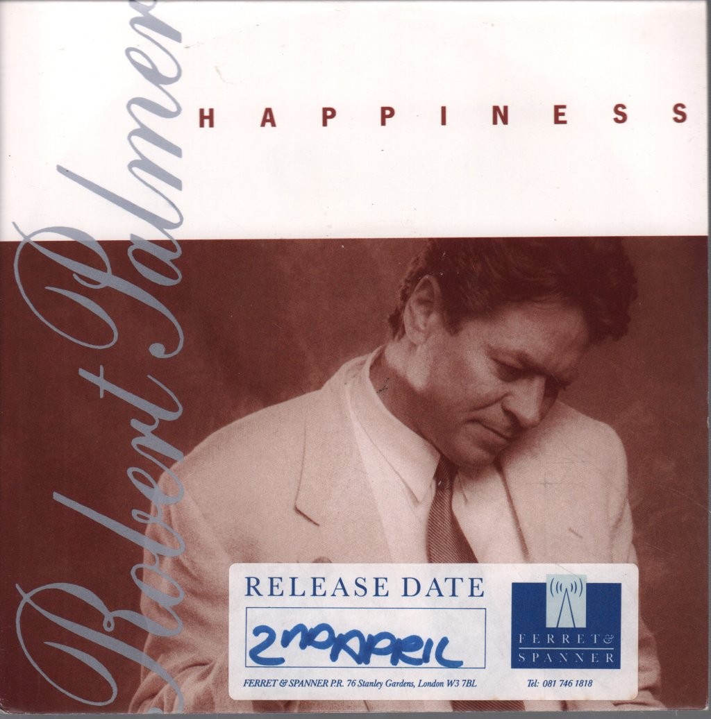 Robert Palmer Happiness 7"" vinyl UK Emi 1990 B/w all shook up. relea EX/VG+