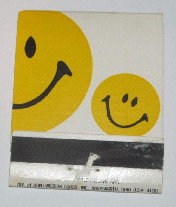 Smile Smiley Face  Ohio Match Company Vintage Matchbook Cover