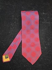 Vtg GOLDEN EMBLEM Men Tie 4" X 54 Blue Purple Red Cool Awesome Retro Style Italy