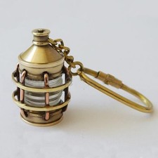 Solid Brass Anchor Lamp Keychain Keyring Key Fob For Your Keys or Gift Item