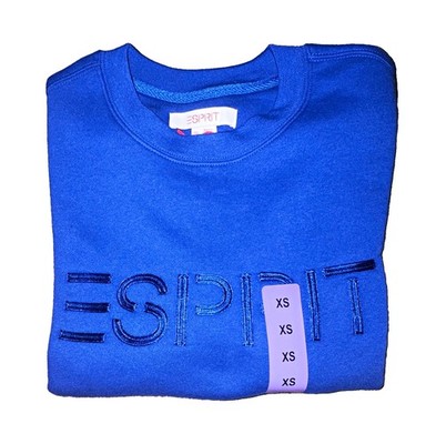 ESPRIT Retro 80s Logo Crewneck Sweatshirt Nostalgic Viral Blue Women's Size XS