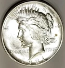 1921 High Relief Key Date Peace Dollar High Grade Nice Ch AU  / Unc Details