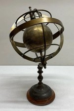 Natical Solid MCM Brass Globe Armillar Sphere Vintage Nautical Astrolabium