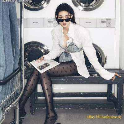 Women Sexy Stockings Anti Hook Silk Pantyhose Lip Print Letter Black Stockings