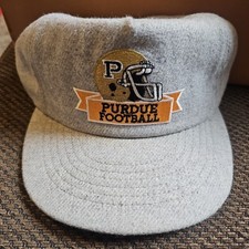 Vtg Purdue Football Wool Hat Snap Back Embroidered Cap Vintage Made In USA