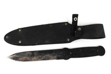 Cold Steel Black Fixed Blade Thrower Throwing Knife with Black Sheath