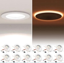 12 Pack 5/6 Inch LED Can Lights with Night Light, Metal 5CCT Retrofit