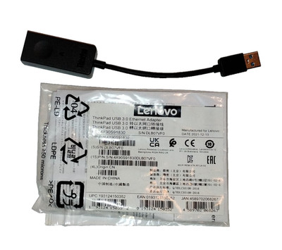 Lenovo ThinkPad USB 3.0 to Ethernet Adapter   RJ45 LAN   Model 4X90S91830  ...