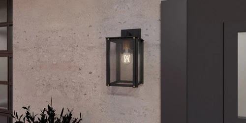 Matte Black One Light Outdoor Wall Mount from the Robbins Collection - Picture 7 of 7